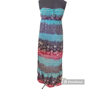 Roxy Strapless Full Length Summer Dress Women's Size Small